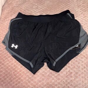 Under Armour Women's Black and Gray Athletic Shorts